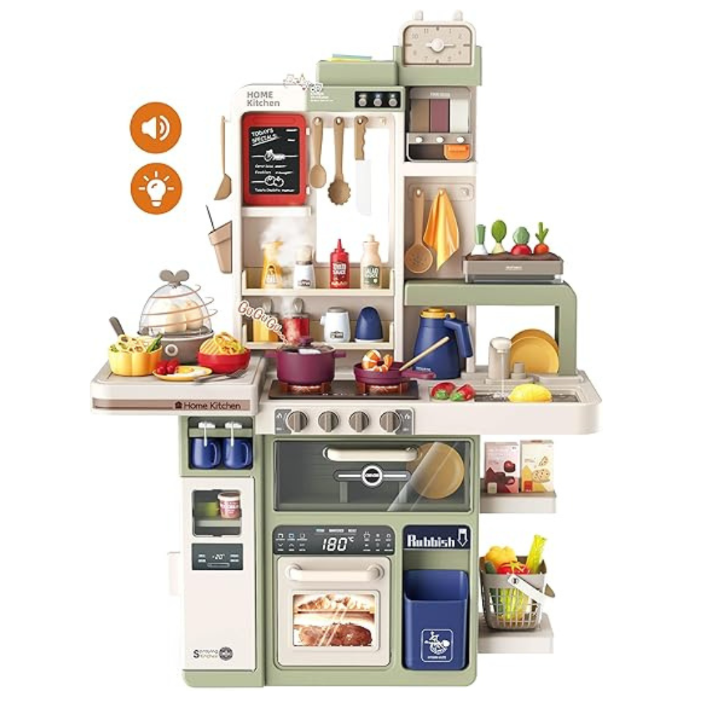 Ninos Toys Kitchen Set For Girls, Colorful Pretend Play Cooking Set Portable Kitchen Set Toys