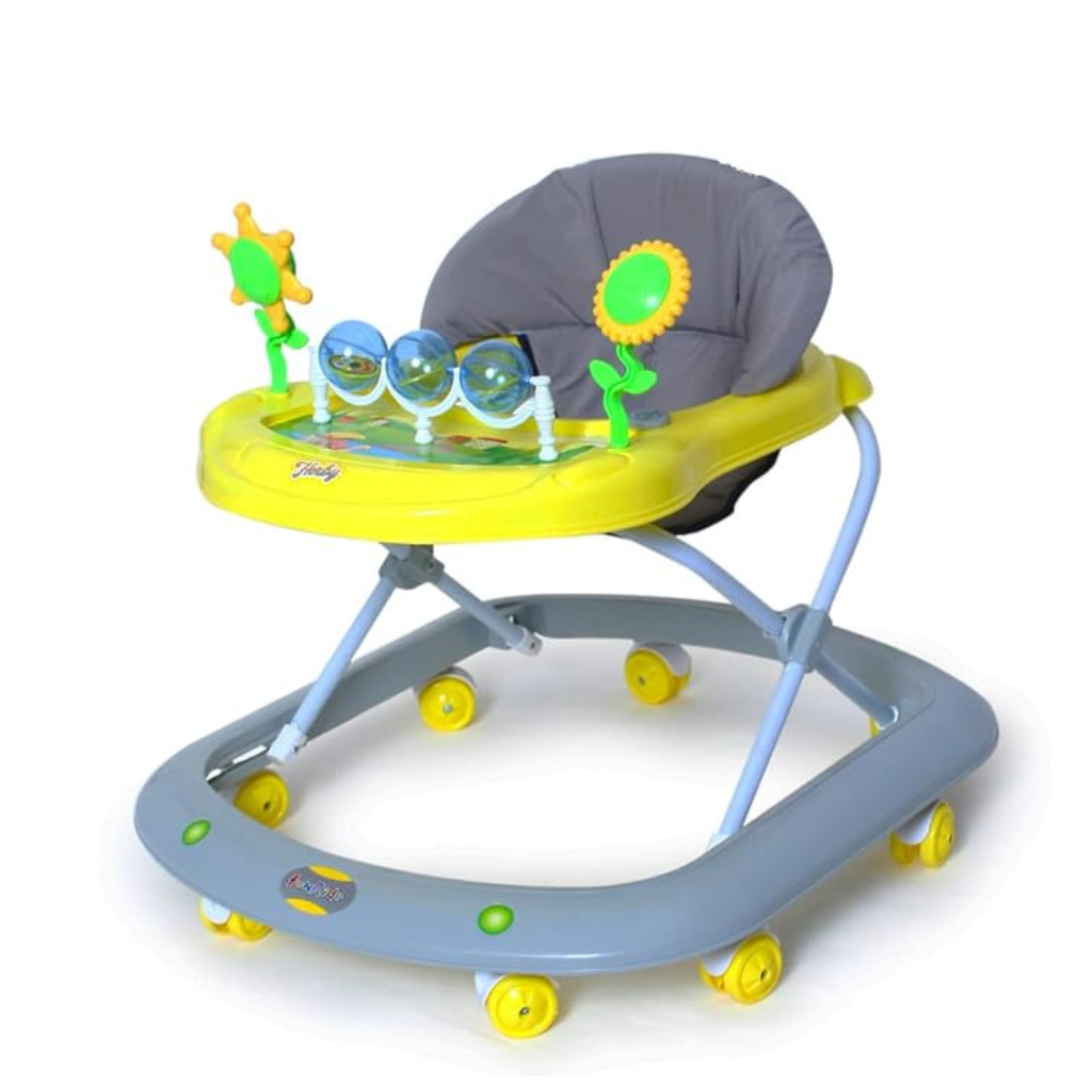 Funride Baby Walker Herby Foldable Activity Walker with Adjustable Height for Boys and Girls