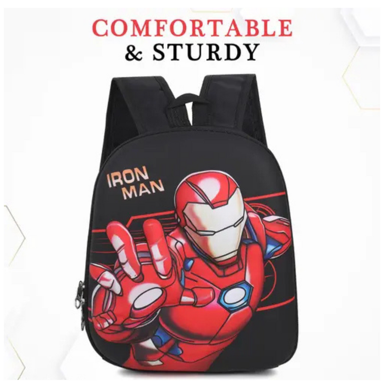 Ninos Kindergarten/preschool Iron Man canvas hardtop Kids School/Picnic Bag for Boys and Girls