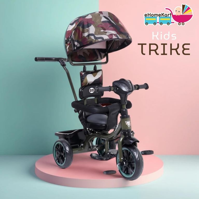 Fun Ride Aster 4-in-1 Kids Tricycle with Rotatable Seat & Parental Handle Adjustable Canopy for (1.5-5 Years)