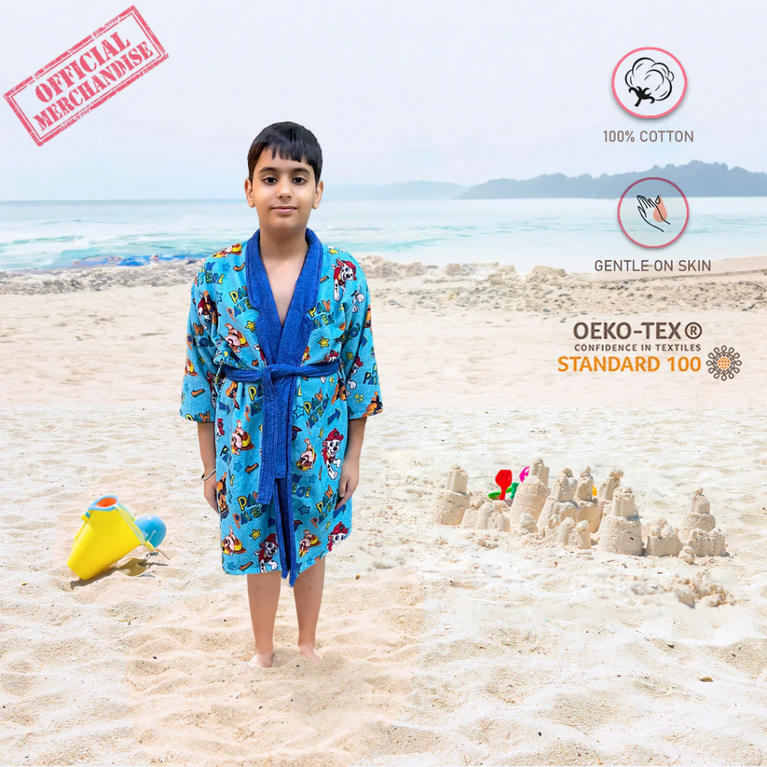 SASSON Paw Patrol Printed Cotton Bathrobe for Kids