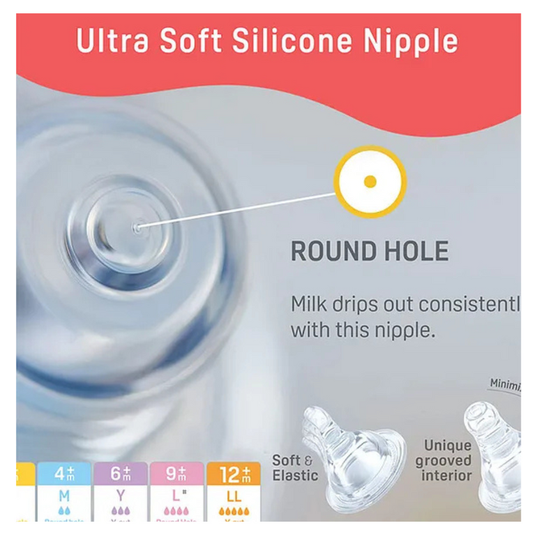 Pigeon Peristaltic Feeding Bottle Nipple Size Medium Pink - 200 ml