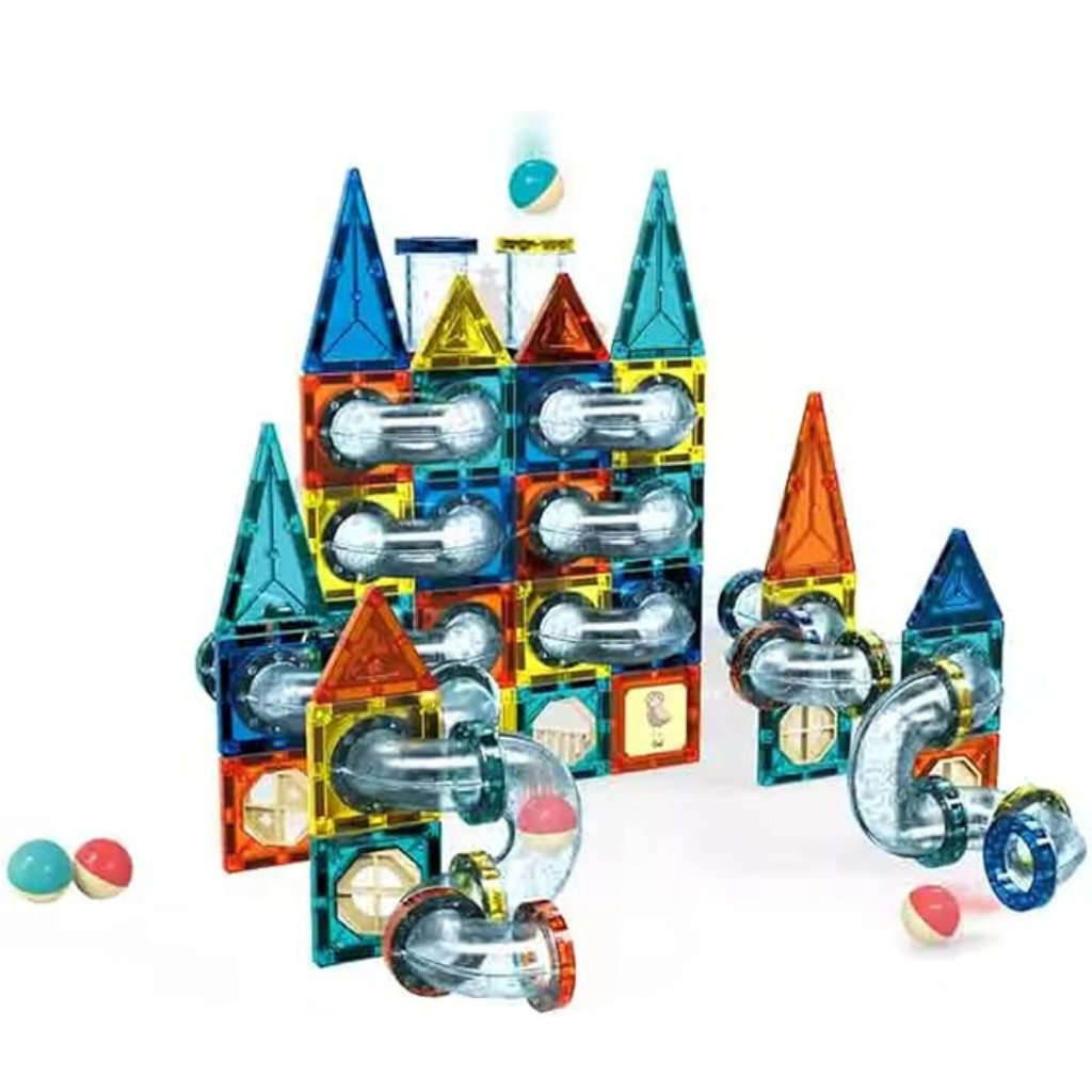 168-Piece 3D Building Blocks Magnetic Tiles ,Unlock Creativity With Master Builders Set-Multicolor