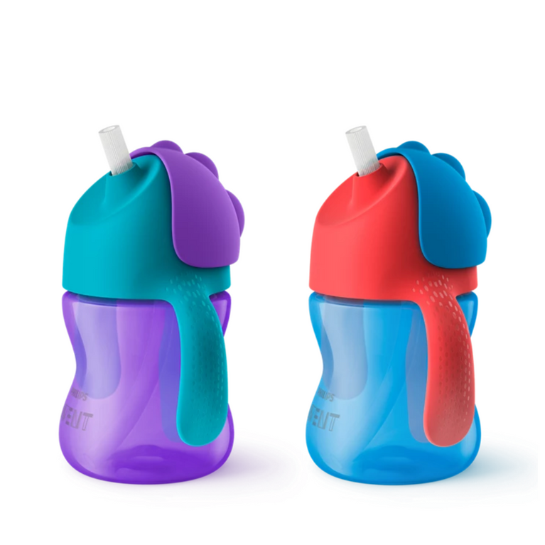 Avent Bendy Twin Handle Straw Cup I 9 M+ Plastic BPA Free - 200 ml (Color May Vary)