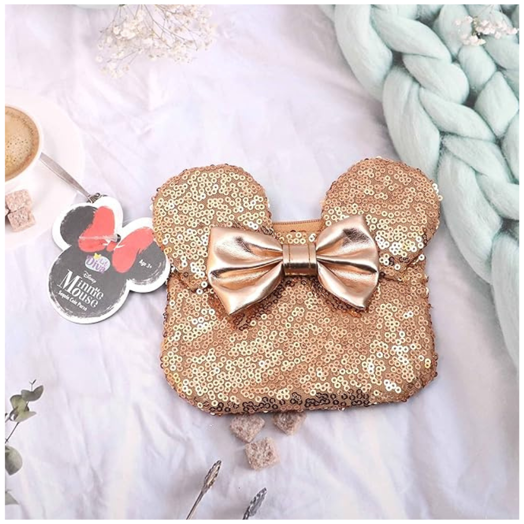 Li'l Diva Minnie Mouse Sequin Classy & Stylish Pack of 1 Purse in Golden Color for Girls 3 Years and Above