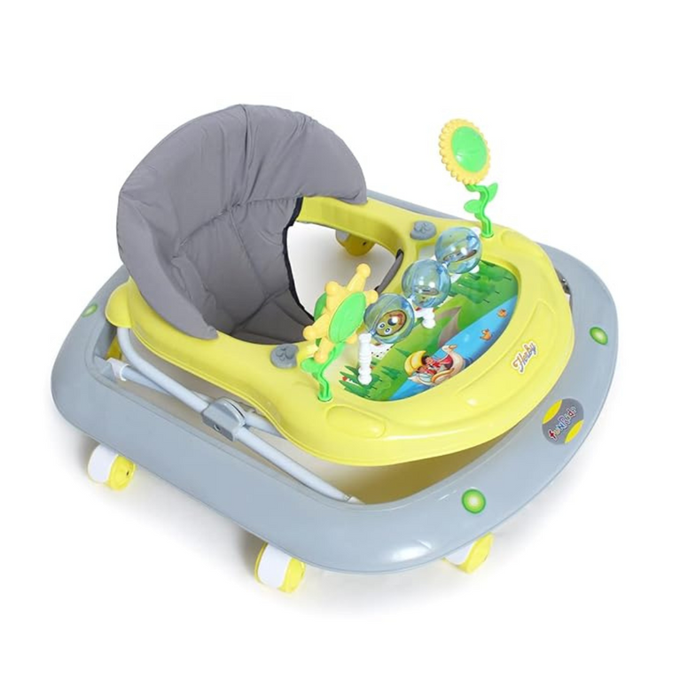 Funride Baby Walker Herby Foldable Activity Walker with Adjustable Height for Boys and Girls