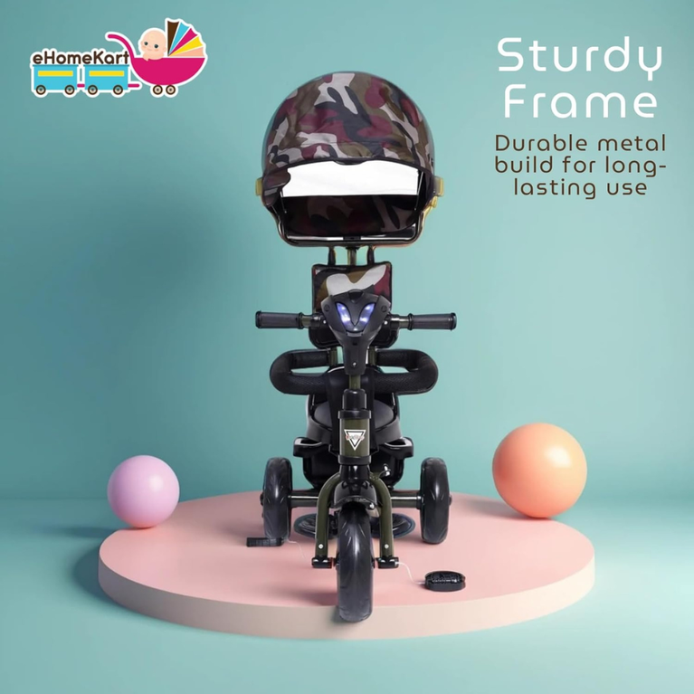 Fun Ride Aster 4-in-1 Kids Tricycle with Rotatable Seat & Parental Handle Adjustable Canopy for (1.5-5 Years)