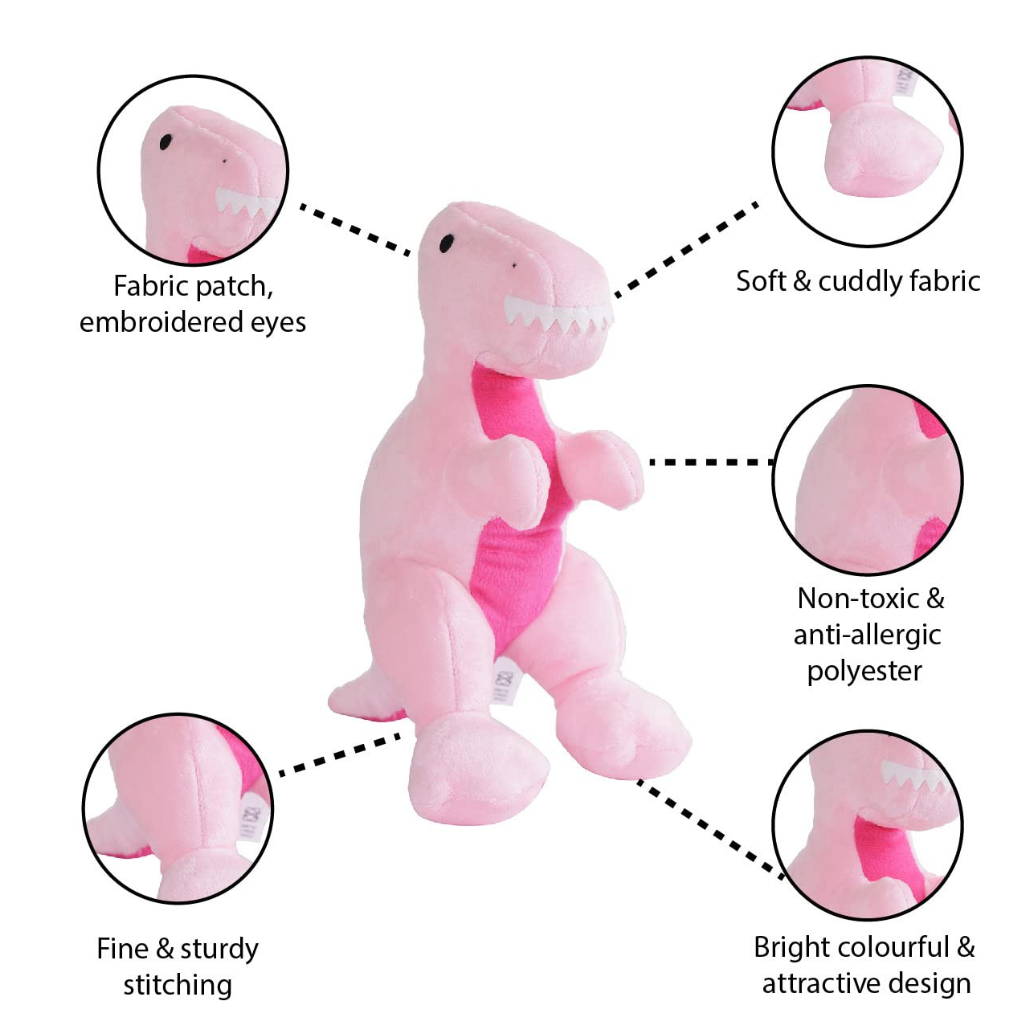 Winmagic- Furrendz Dynamic Dino 10 Inch Plush Toy For Kids 1 Years and Above