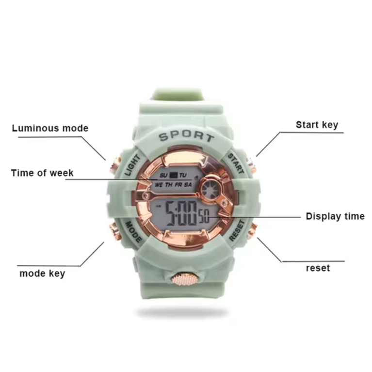 Digital Multi Dial with White Silicone Belt Kids Wrist Watch