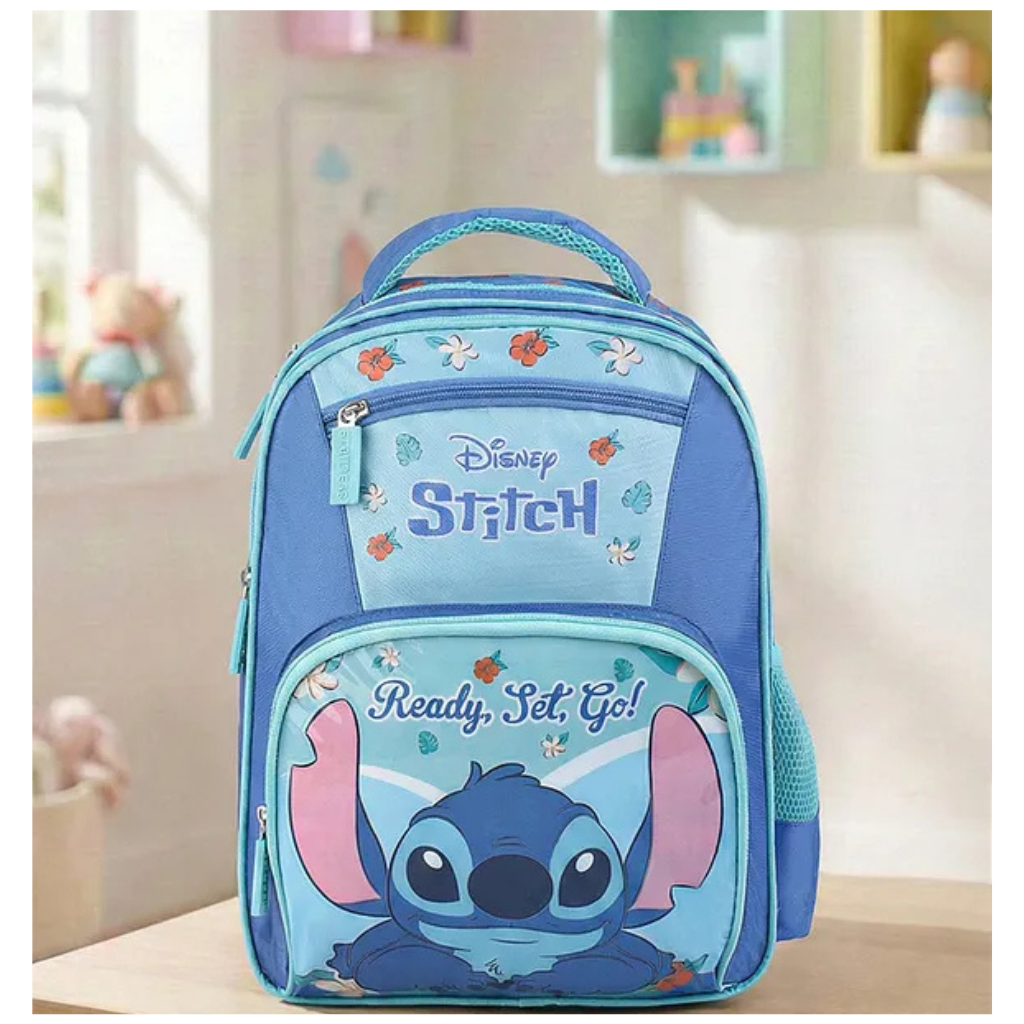 Striders Disney Stitch School Bag 11 Litres 2 Compartment, 2 Front Pocket- Height 14 Inches