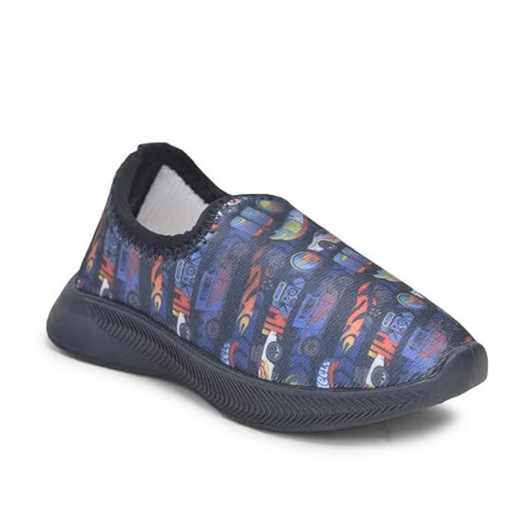 Toothless Hot Wheels Printed Lycra Casual Shoes for Kids Sneaker - Sky Blue