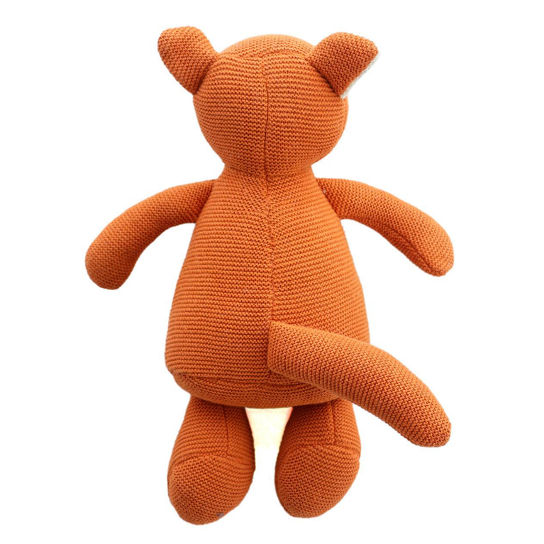 Pluchi Fox Cotton Knitted Stuffed Soft Toy -Bright Orange & Natural