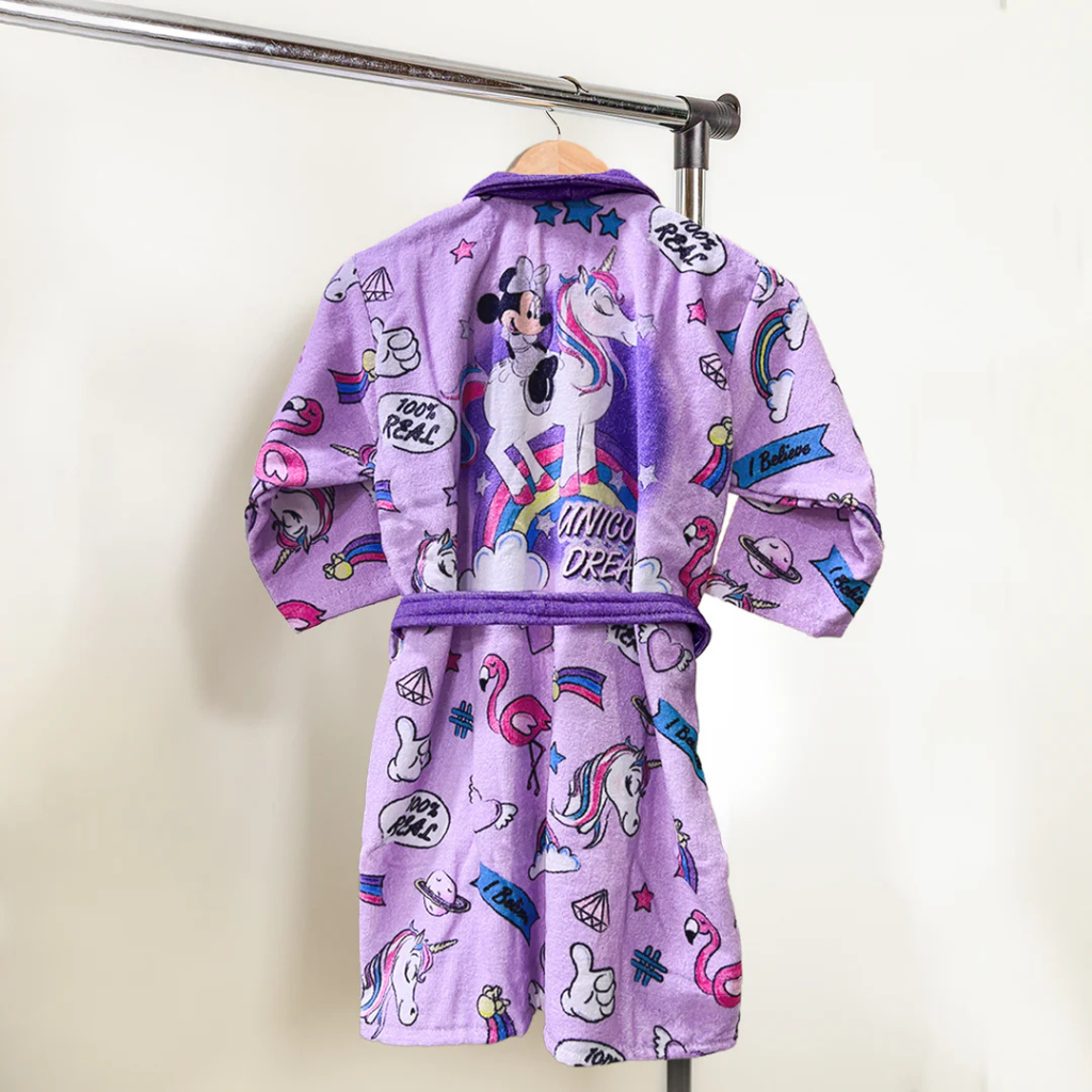 SASSON Unicorn Printed Cotton Bathrobe for Kids