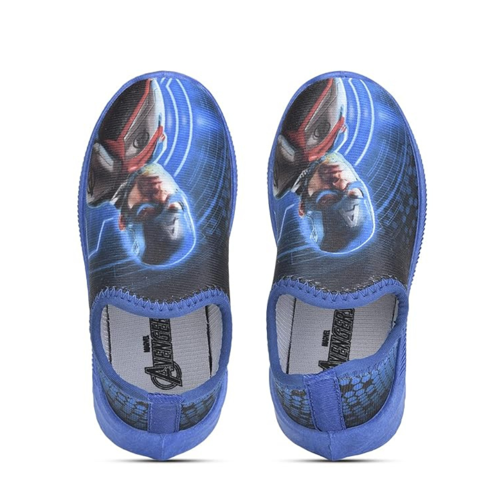 Toothless Avengers Captain America Printed Lycra Casual Shoes For Kids- Blue