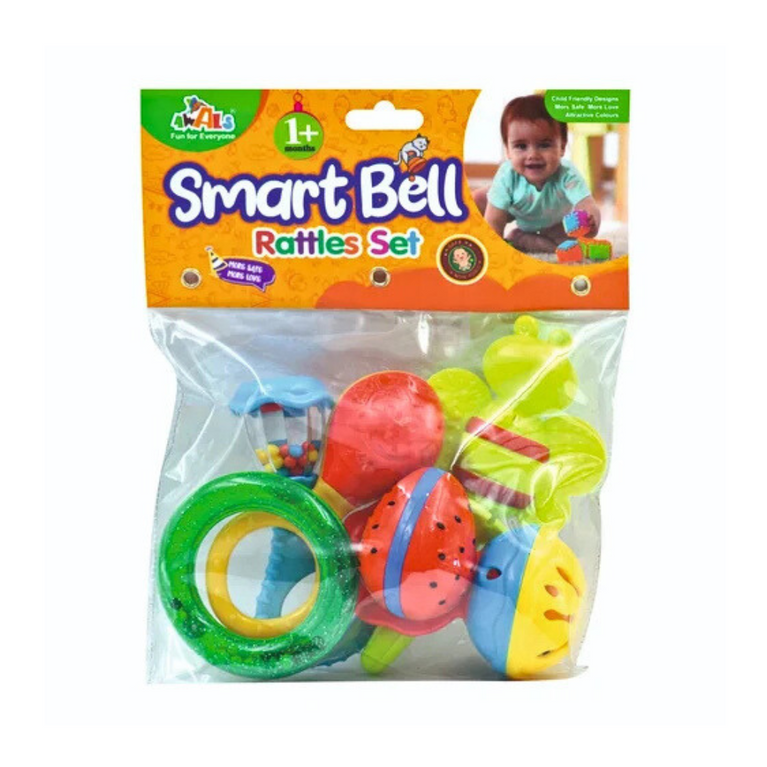 Awals Smart Bell Rattle Set for New Born Babies, Toy for Babies -Pack of 6