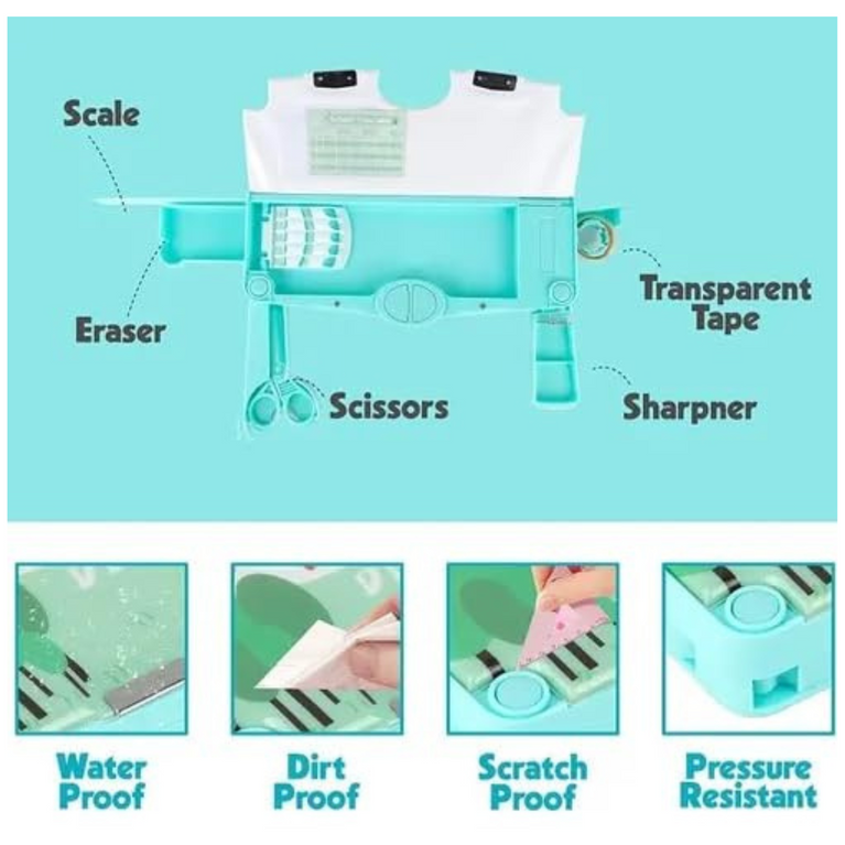 Multi Functional Dinosaur Theme Pencil Box for Kids with Accessories