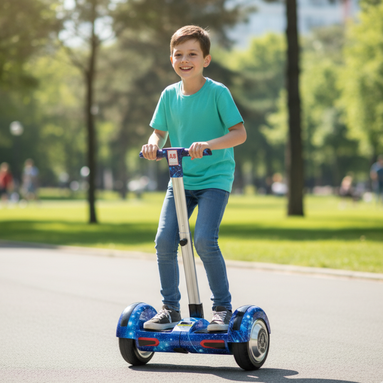 Hoverboard India-Segway with Adjustable Handle Knee Pressure Release Stand, Self-Balancing Scooter with LED Wheels, 79-115cm Telescopic Rod