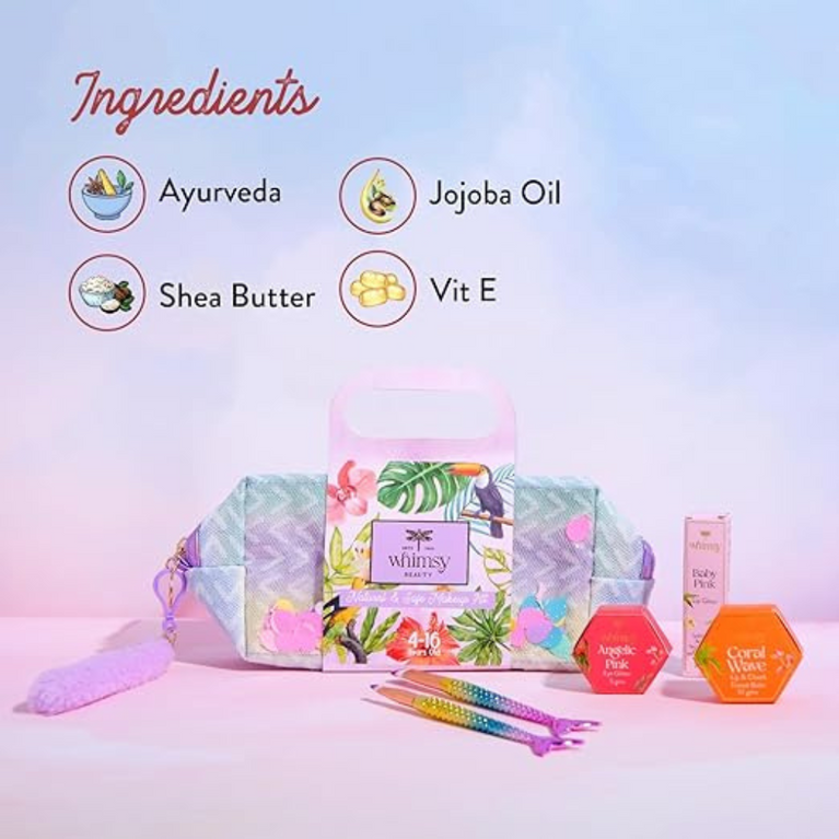 Whimsy 5-Piece Organic Makeup Kit for Girls, Preteens & Teens, Safe & Skin-Friendly Beauty Set.