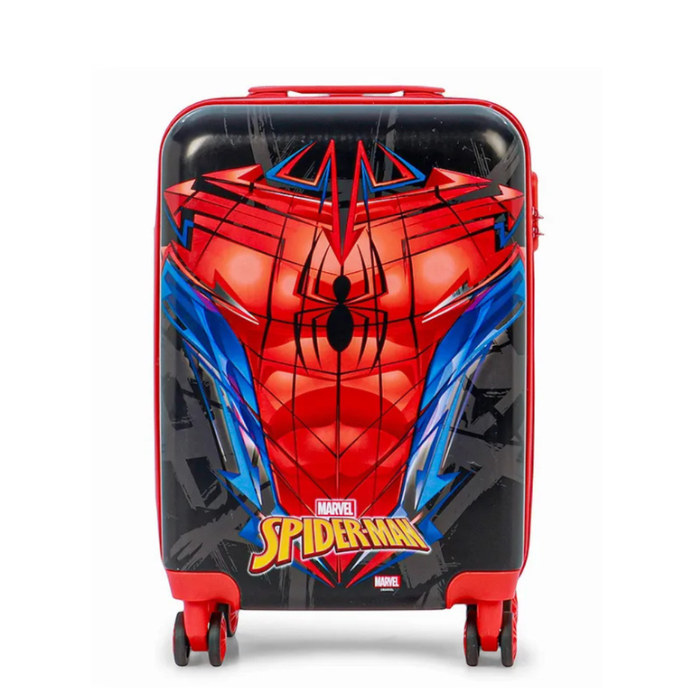 STRIDERS Trolley Luggage Bag with Spiderman Print Red & Black - 20 Inches