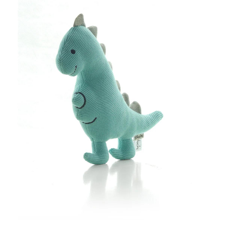 Pluchi Cute Dino Cotton Knitted Stuffed Soft Toy- Fresh Mint