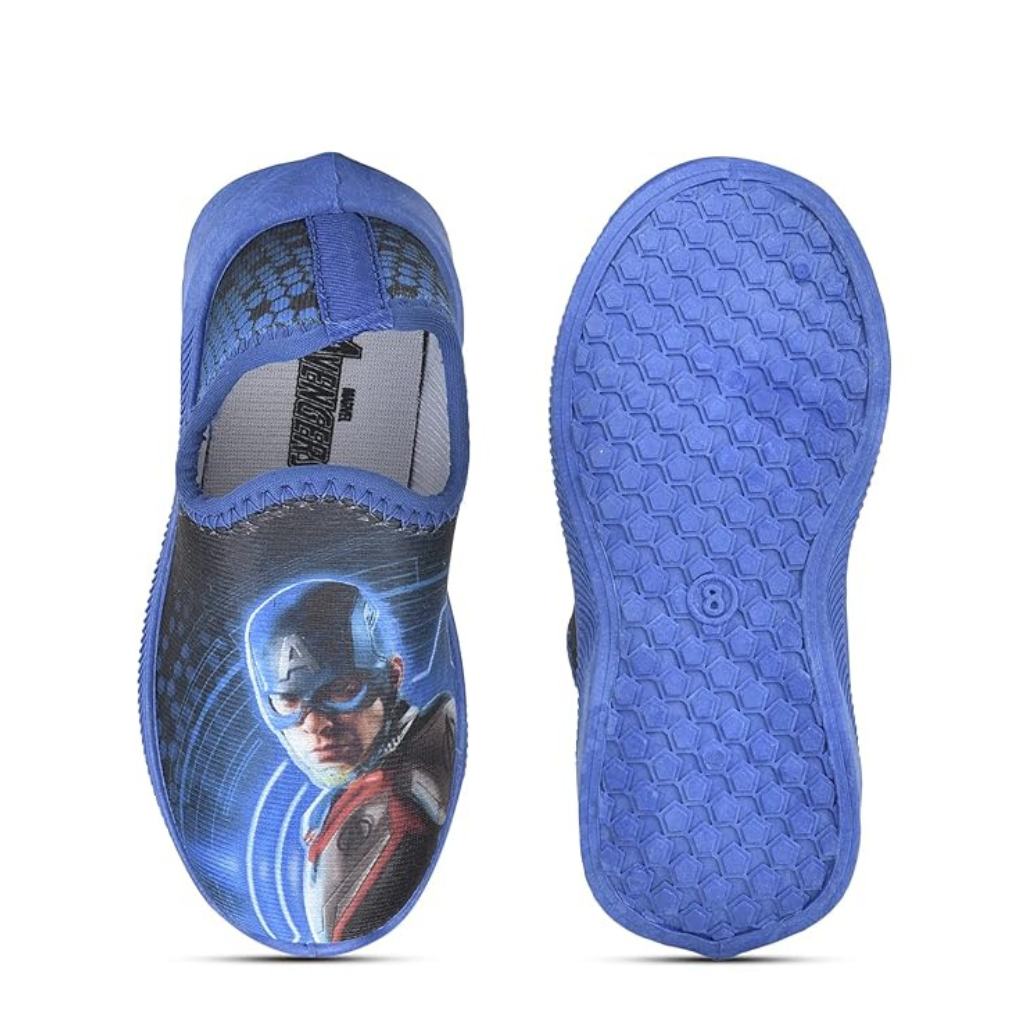 Toothless Avengers Captain America Printed Lycra Casual Shoes For Kids- Blue