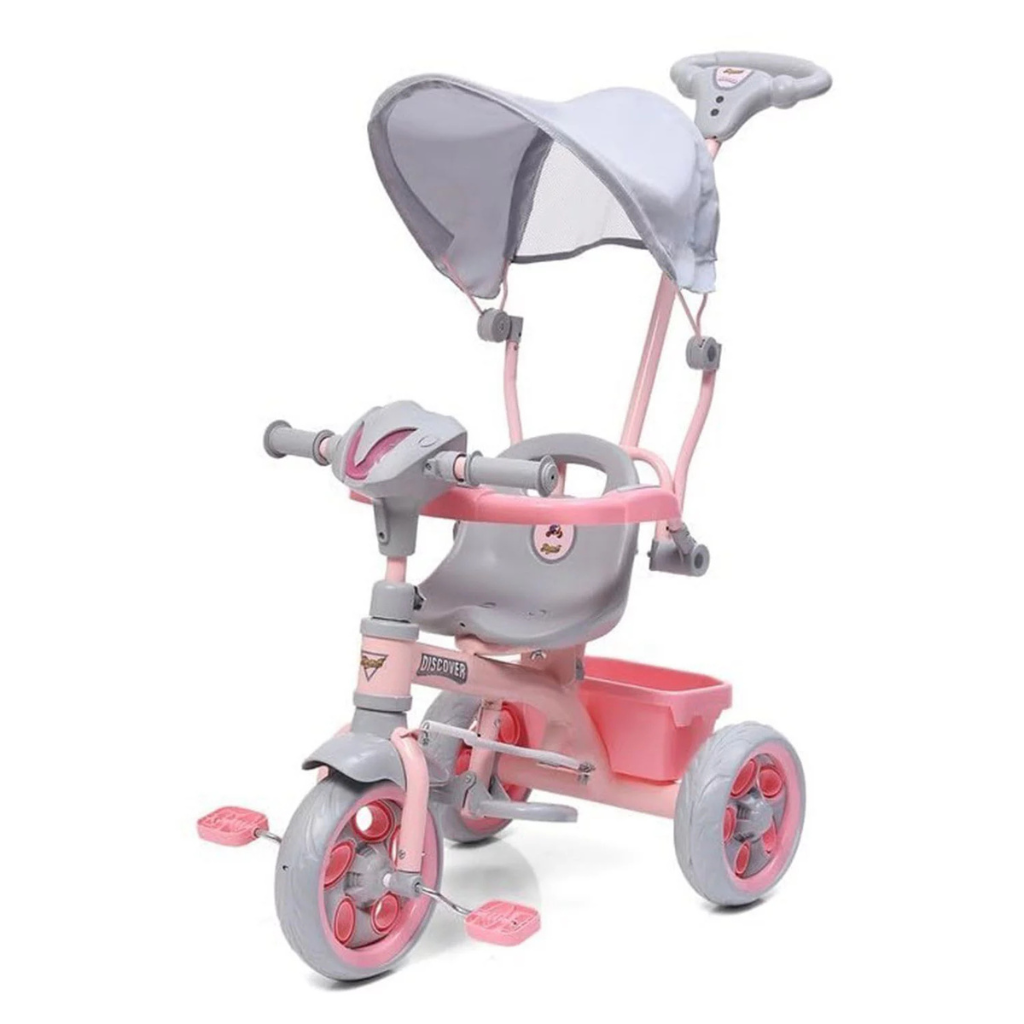 DASH- Discover 3 In1 Handle And Hooded Tricycle Kids Musical Plug and Play Parental Control Handle ,Trike for Indoor and Outdoor-Boys and Girls Up to 25 Kg