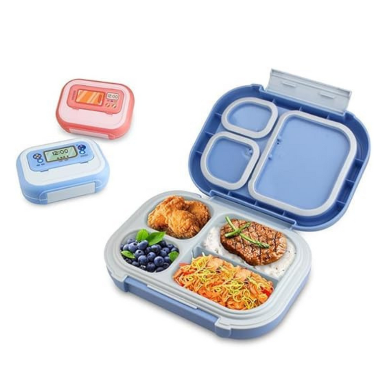 Leakproof Bento Lunch Box with 4 Compartments, Spoon & Fork for Kids, Adults, School, Work
