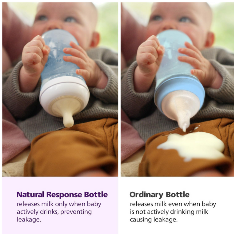 Philips Avent- Blue Natural Baby Feeding Bottle ,Uniquely Designed Nipple releases milk only when baby drinks | Pack of 1 | Blue ,SCY903/21