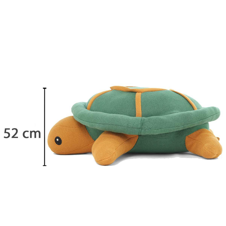 Pluchi Pokey Turtle Cotton Knitted Stuffed Soft Toy - Green & Mustard