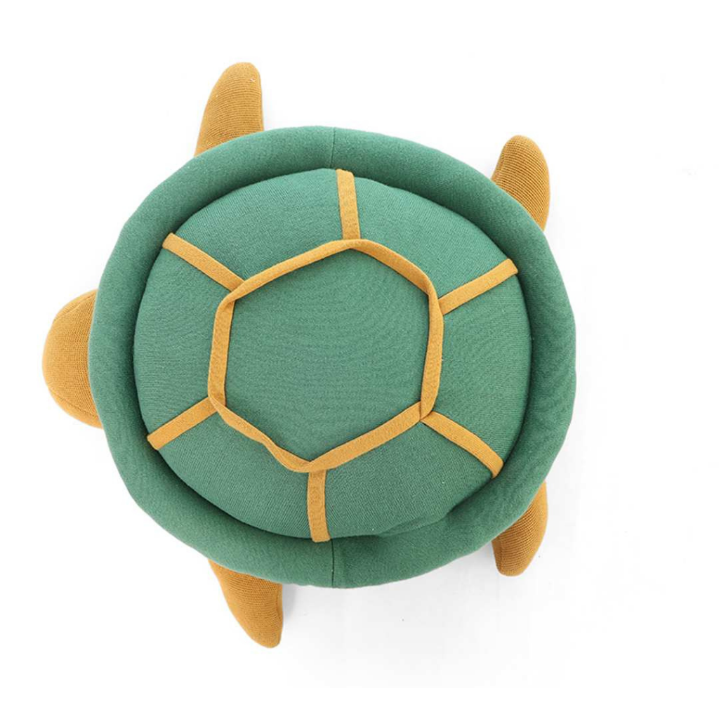 Pluchi Pokey Turtle Cotton Knitted Stuffed Soft Toy - Green & Mustard