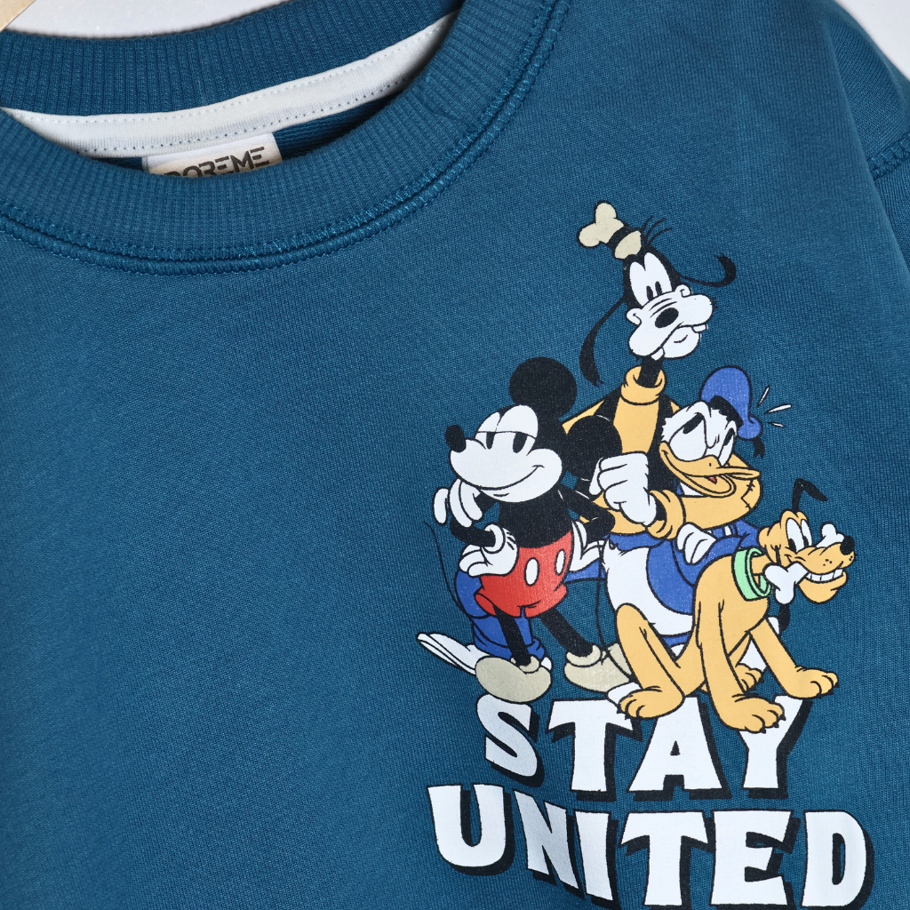 Doreme - Terry Knit Full Sleeves Kids' Disney 'Stay United' Sweatshirt for Boys
