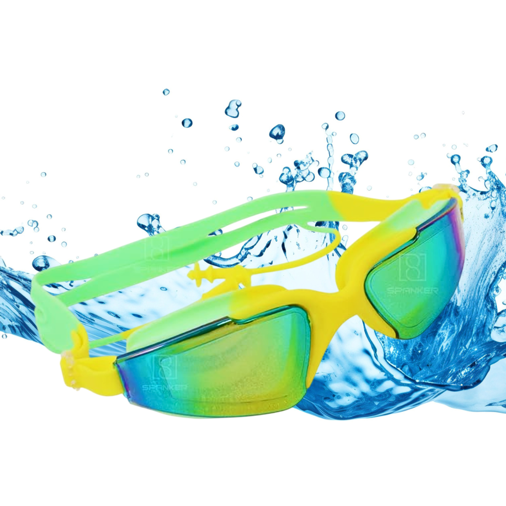Konex-UV Protection Anti Fog Unisex Adjustable Swimming Glasses With Attach Earplug