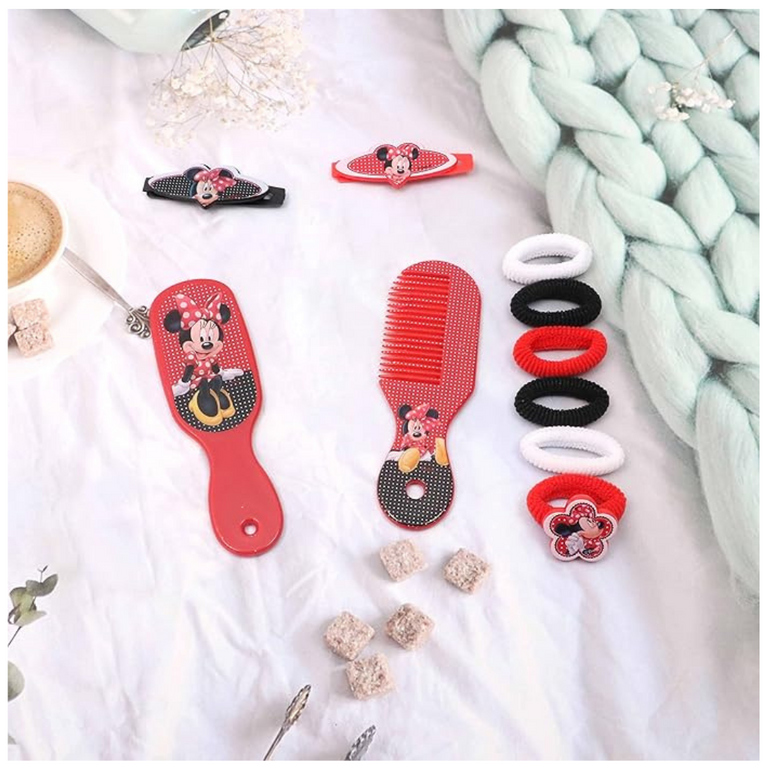 Li'l Diva Minnie Mouse Hair Accessories Gift Set of 10pcs For Girls 3 Years And Above