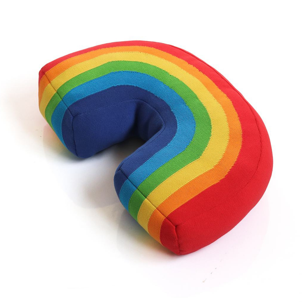 PLUCHI-RAINBOW LUCA Cotton Knitted U Shaped Cushion (Multi Color)