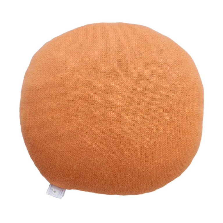 PLUCHI-JUICY ORANGE Cotton Knitted Shaped Cushion Pillow for Baby / Kids (Bright Orange / Natural)