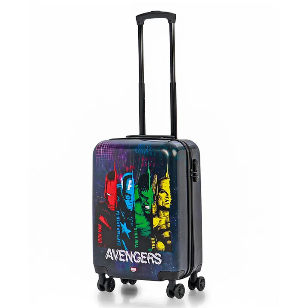 STRIDERS- Avengers Printed Luggage Bag with Spinner Wheels Durable Travel Suitcase Black