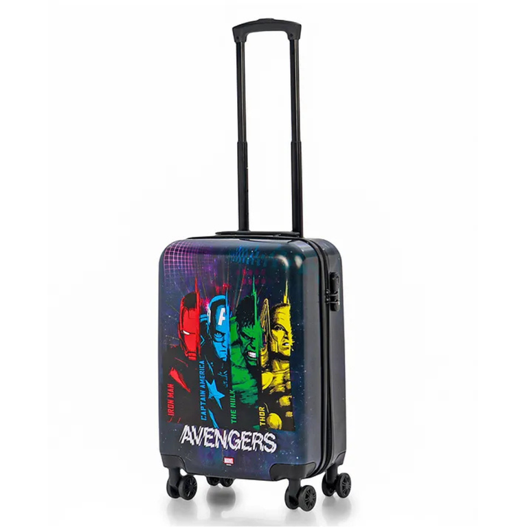 STRIDERS- Avengers Printed Luggage Bag with Spinner Wheels Durable Travel Suitcase Black