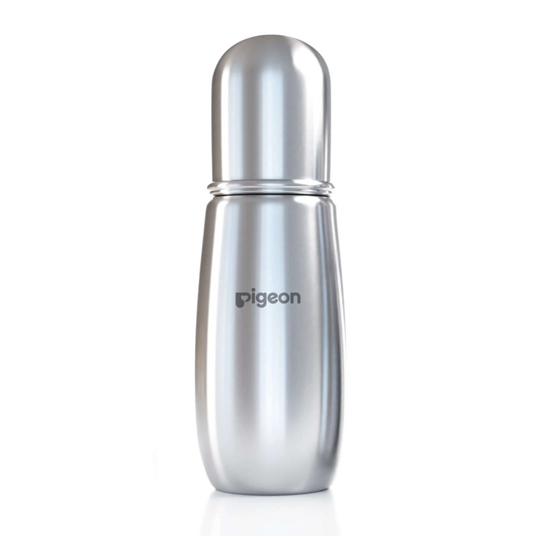 Pigeon-Flexible Slim Neck Steel Feeding Bottle 220ml 6M+