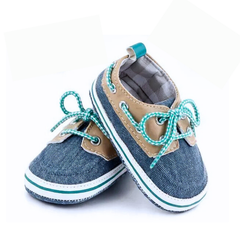 Baby First Walking Shoes Unisex Infant Toddler Soft Anti Slip Canvas Laced-Up Shoes