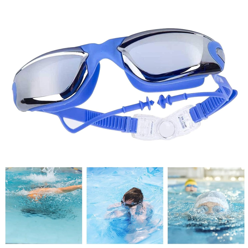 Konex-UV Protection Anti Fog, Hybrid Nose Unisex Swimming Glasses With Attach Earplug