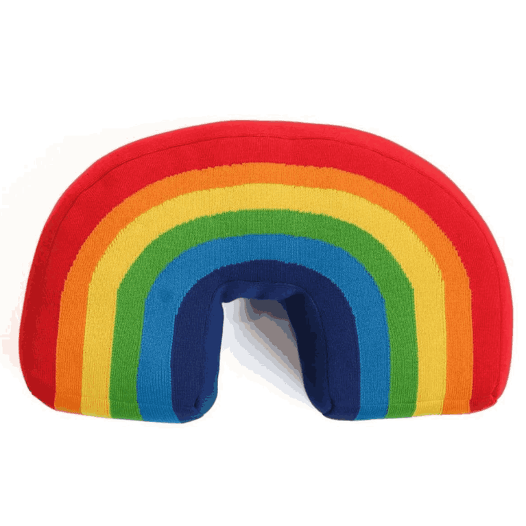 PLUCHI-RAINBOW LUCA Cotton Knitted U Shaped Cushion (Multi Color)
