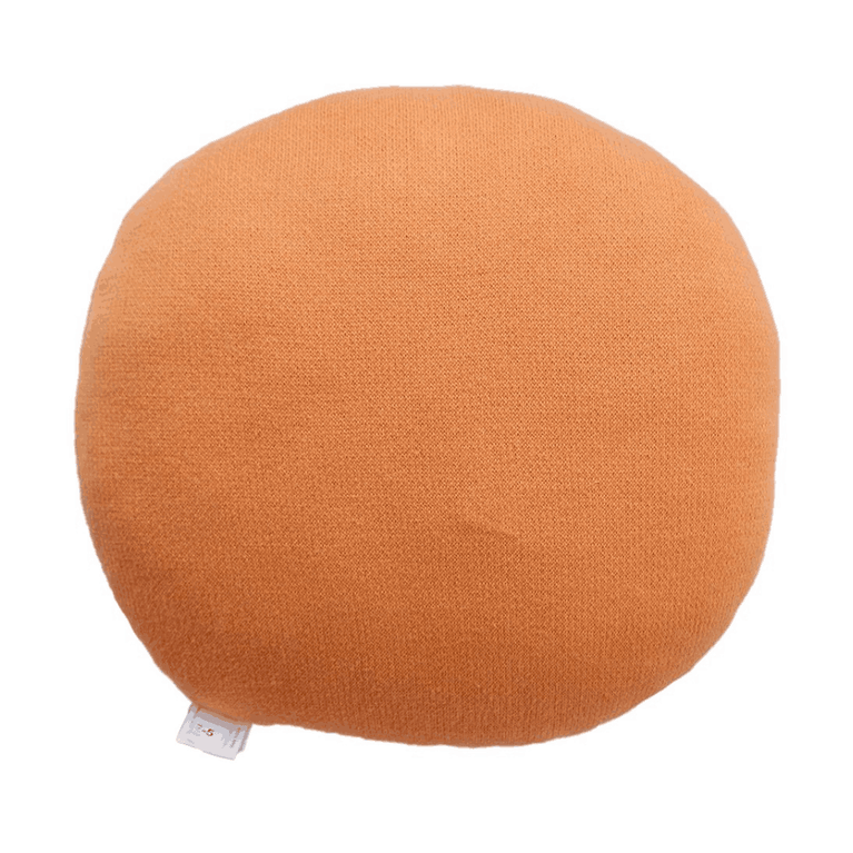 PLUCHI-JUICY ORANGE Cotton Knitted Shaped Cushion Pillow for Baby / Kids (Bright Orange / Natural)