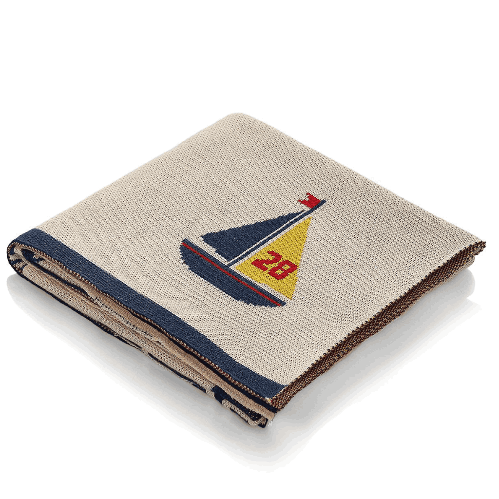 PLUCHI-AC BLANKET MICKEY ON SAIL BOAT 100% Cotton Knitted All Seasons AC Blanket for Babies in Multi Color (0-18 Months)
