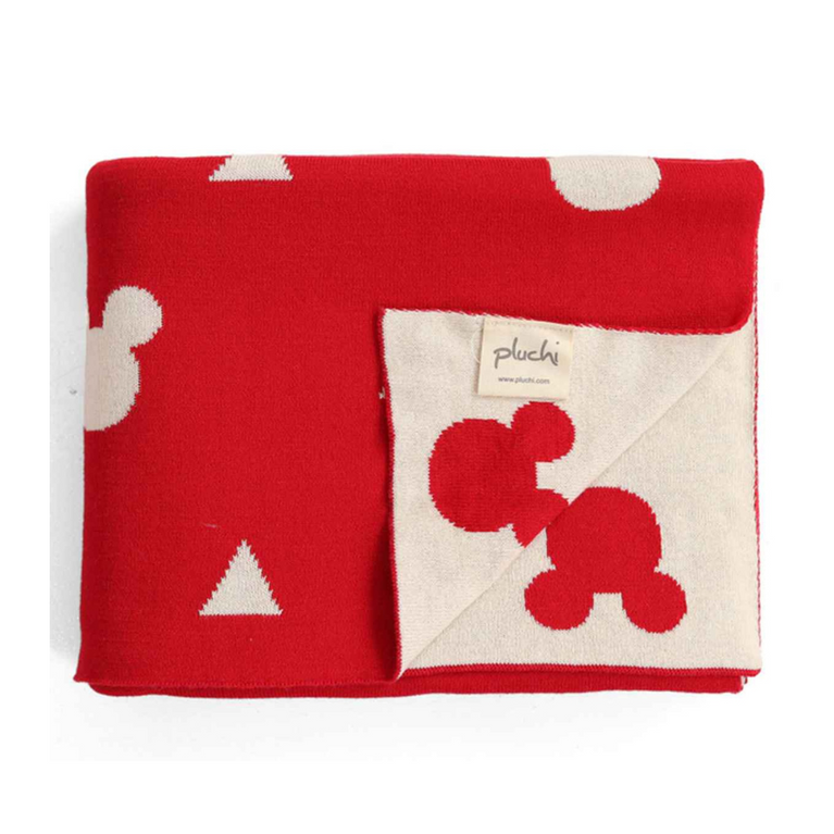 PLUCHI-AC BLANKET MICKEY LOVES Disney Cotton Knitted Throw / AC Blanket For Kids For Use In All Seasons (2 to 4 Years for Kids)