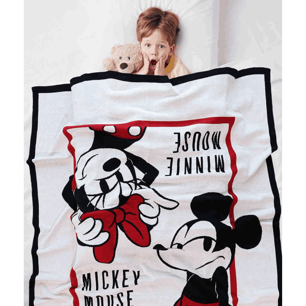 PLUCHI-AC BLANKET CLASSIC & MINNIE Disney Cotton Knitted Throw / Ac Blanket For Kids For Use In All Seasons (2 to 4 Years for Kids)