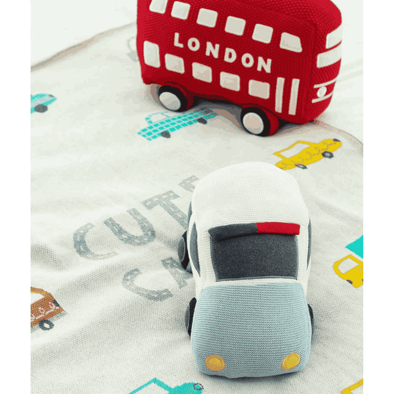PLUCHI-BABY BLANKET CUTE CARS Natural & Multi Color Cotton Blanket For Baby / Infant / New Born For Use In All Seasons