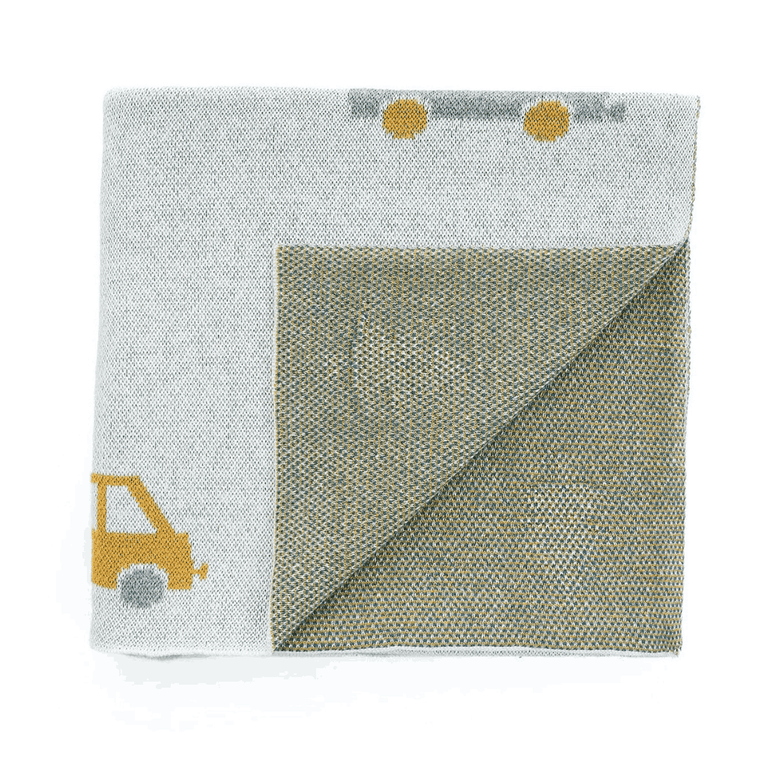 PLUCHI-BABY BLANKET CUTE CARS Natural & Multi Color Cotton Blanket For Baby / Infant / New Born For Use In All Seasons