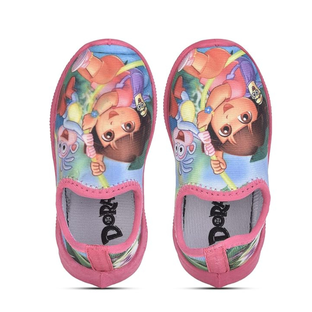 Toothless Nickelodeon Dora The Explorer Printed Lycra Casual Shoes For Kids- Pink