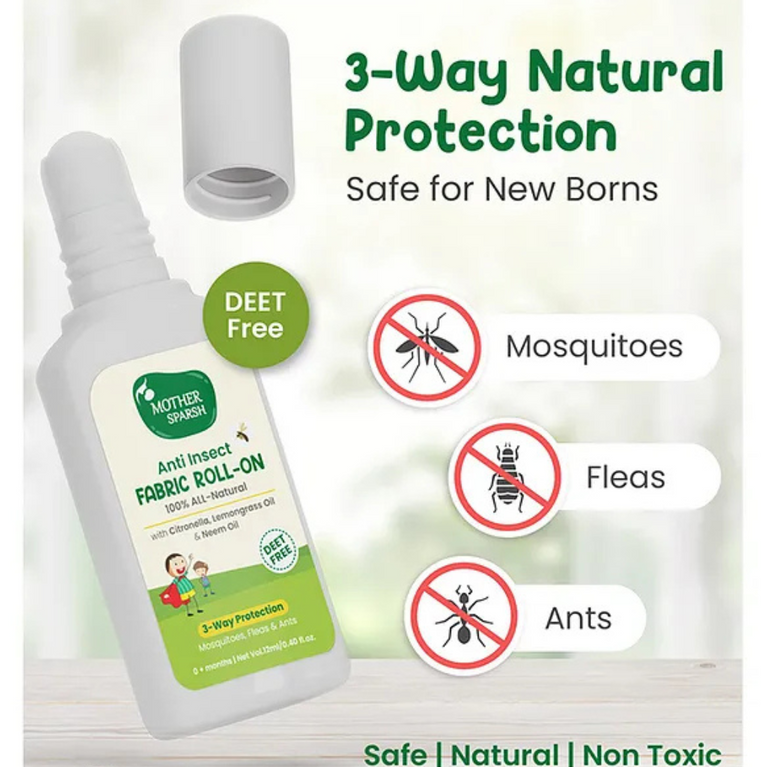 Mother Sparsh Baby Natural Mosquito Repellent Fabric Roll-on - 12 ml