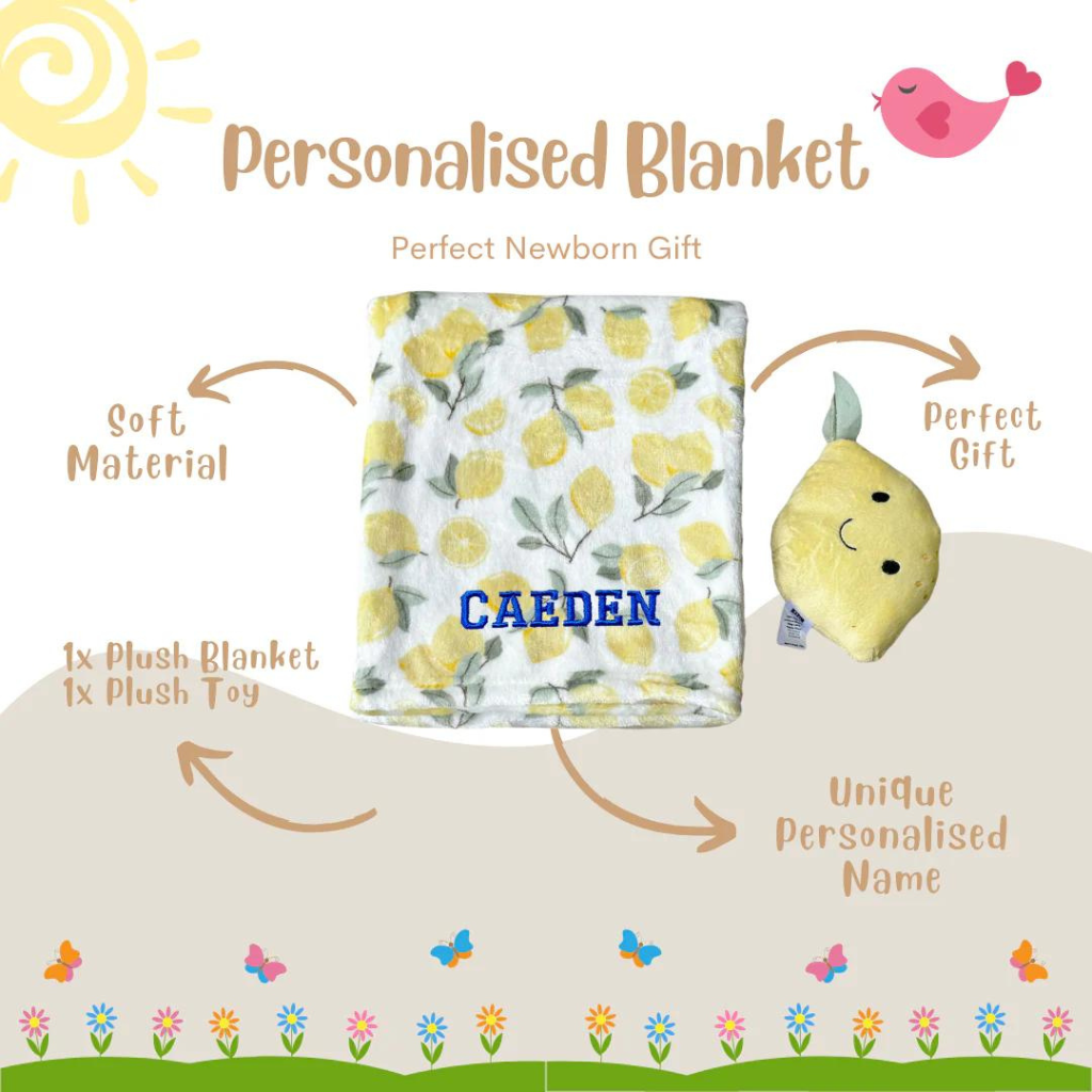 Baby Blanket Lemon Print